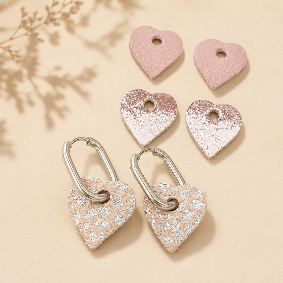 Coffret de créoles interchangeables en cuir — 3 styles