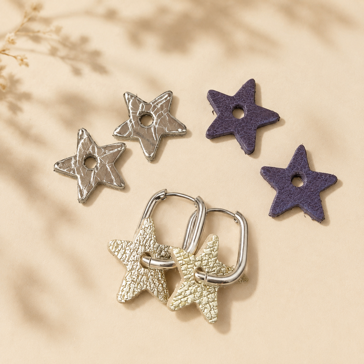 Coffret de créoles interchangeables en cuir — 3 styles