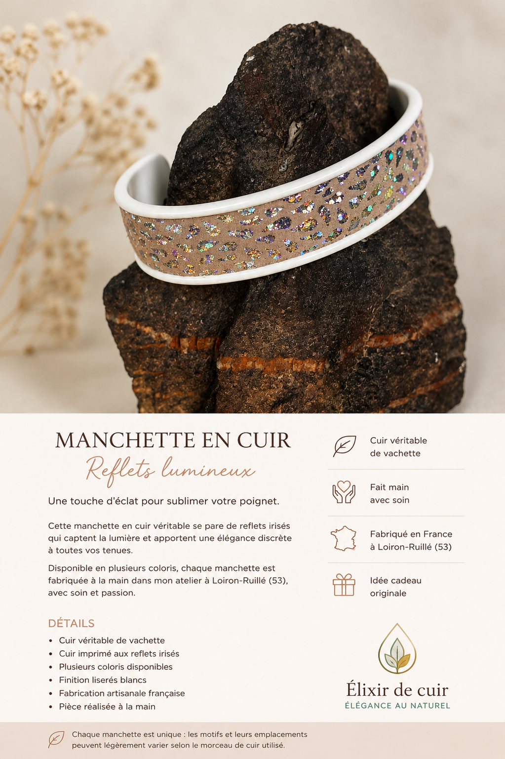 Manchette en cuir – Plusieurs coloris