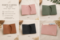 Porte-cartes en cuir avec poche billets