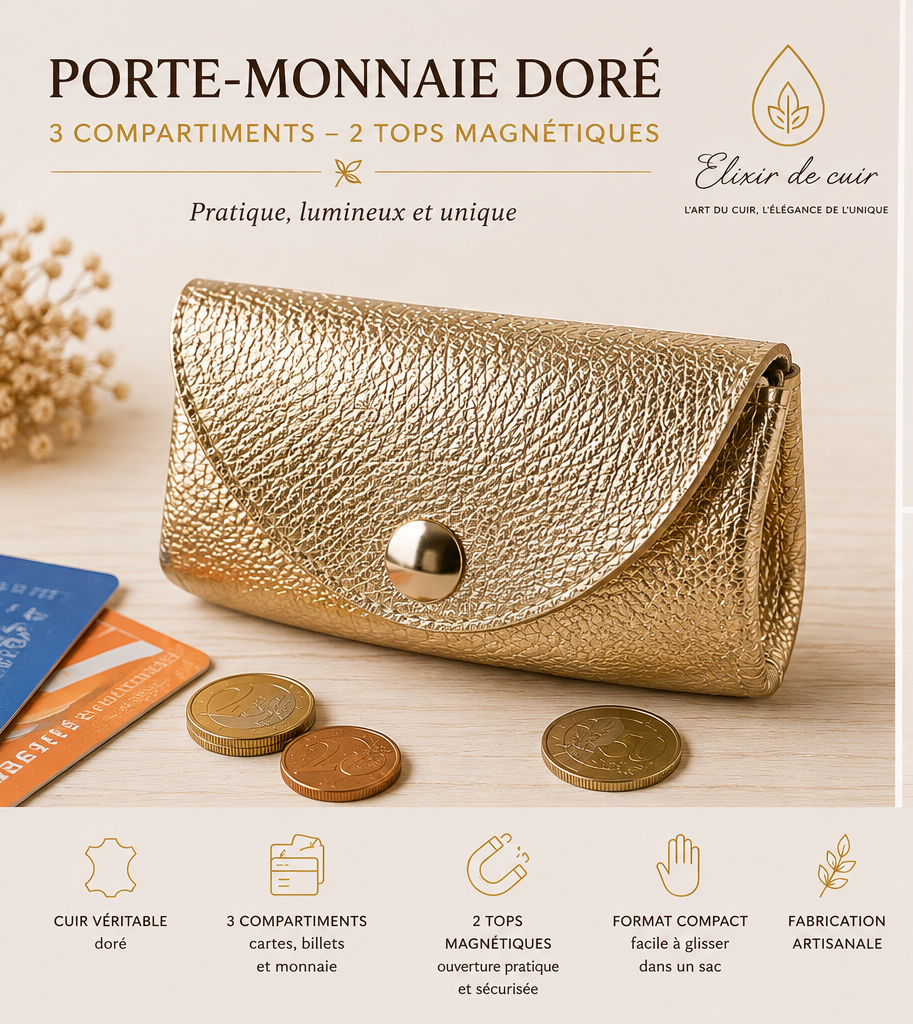 Porte-monnaie en cuir – 3 compartiments