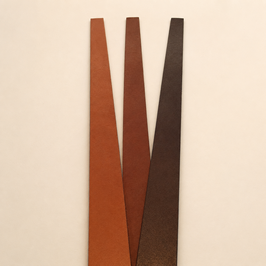 Ceinture en cuir marron 35 mm – Boucle dorée